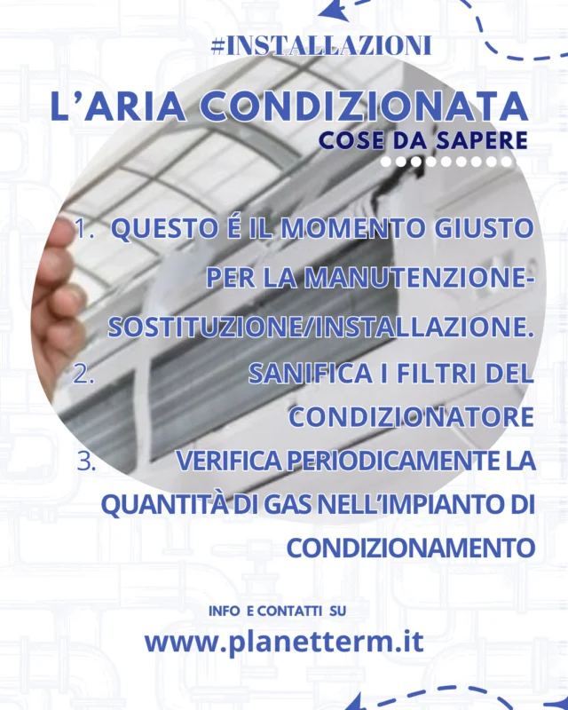 L’ARIA CONDIZIONATA: COSA DEVI SAPERE ☀️❄️

1️⃣ Questo è il momento giusto per la manutenzione, sostituzione o nuova installazione del tuo condizionatore.

2️⃣ Sanifica i filtri regolarmente per prevenire muffe e batteri.

3️⃣ Controlla periodicamente i livelli di gas nell’impianto per garantire la massima efficienza.

Planet Term è qui per aiutarti a prepararti al meglio all’arrivo della stagione calda!

📲 Contattaci ora su www.planetterm.it e goditi un’estate fresca e confortevole

#Installazioni #AriaCondizionata #Manutenzione #PlanetTerm #EstateFresca #impianti #termoimpianti